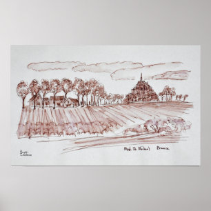 Landschaft Mont Saint-Michel   Normandie, Frankrei Poster
