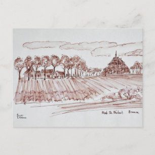 Landschaft Mont Saint-Michel Normandie, Frankrei Postkarte