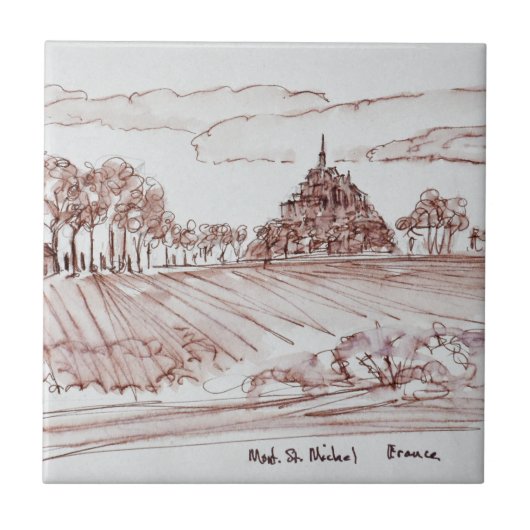 Landschaft Mont Saint-Michel| Normandie, Frankreic Fliese (Vorderseite)