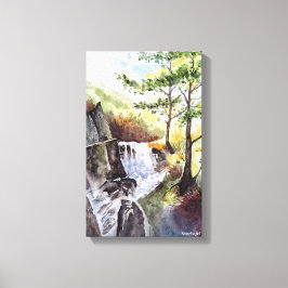 Landschaft Natur Fluss Wasserfarben Leinwand druck