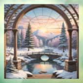 Landschaft Natur Sonnenuntergang See Berg Fensteraufkleber (Blatt 3)