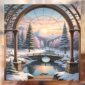 Landschaft Natur Sonnenuntergang See Berg Fensteraufkleber (Blatt 2)