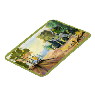 Landschaft Natur und Unterholz im Wald, Wanddekora Magnet