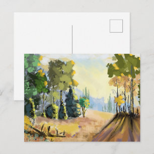 Landschaft Natur und Unterholz im Wald, Wanddekora Postkarte