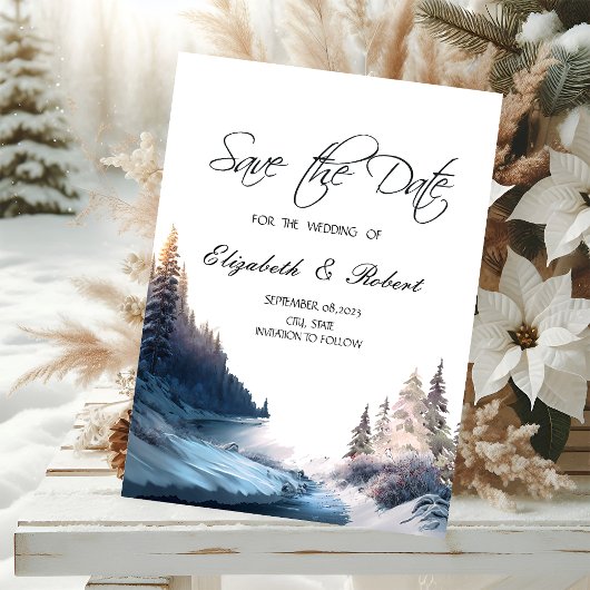 Landschaft, Natur, Waldfluss Save the Date