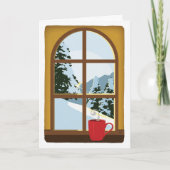 Landschaft Neuer Winter Sonnenaufgang Leere Karte (Vorderseite)