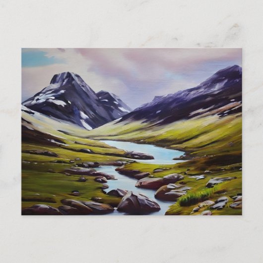 Landschaft Norwegen Malerei Postkarte (Vorderseite)