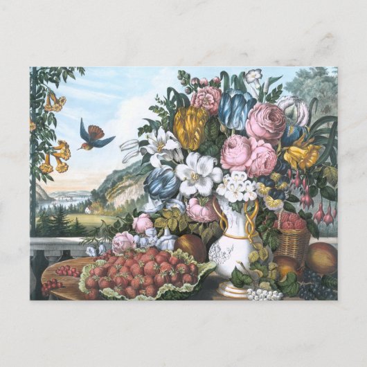 Landschaft, Obst und Blume Postkarte (Vorderseite)