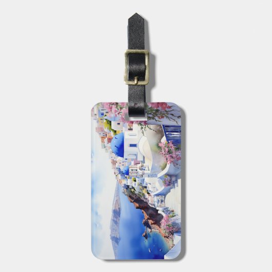 Landschaft Oia Santorini Gepäckstück Gepäckanhänger (Vorderseite vertikal)