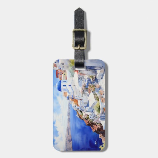 Landschaft Oia Santorini Gepäckstück Gepäckanhänger (Vorderseite vertikal)