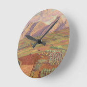 Landschaft (Öl auf Leinwand) Runde Wanduhr (Winkel)