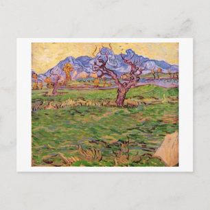 Landschaft Olive Tree Berge, Van Gogh Kunst Postkarte