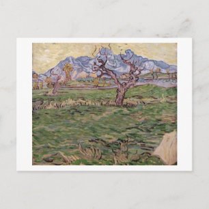 Landschaft Olivenbaum Berge, Van Gogh Fine Art Postkarte
