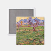 Landschaft, Olivenbaum, Berge Van Gogh Kunstkunst Magnet (Vorderseite/Rückseite)