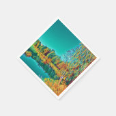 Landschaft Original Kunstpapier Napkin Serviette (Ecke)