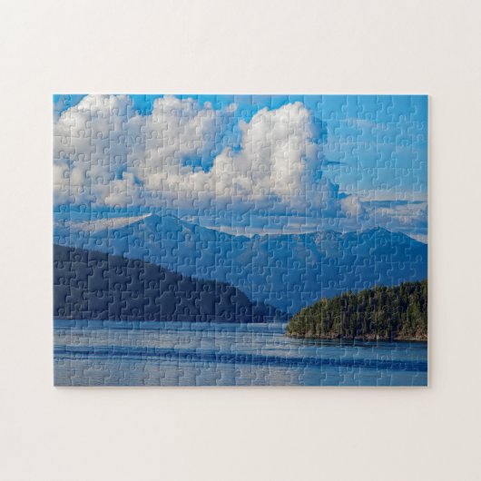 Landschaft Ozean Berge Alaska Foto Puzzle (Horizontal)