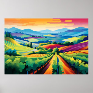Landschaft Panoramablick Prairie Landschaft Natur Poster