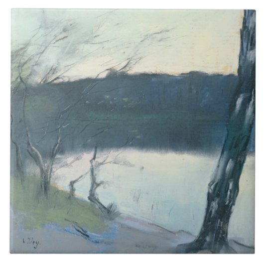 Landschaft (Pastell auf Leinwand) Fliese (Vorderseite)