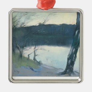 Landschaft (Pastell auf Leinwand) Silbernes Ornament