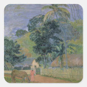 Landschaft Paul Gauguins  , 1899 Quadratischer Aufkleber