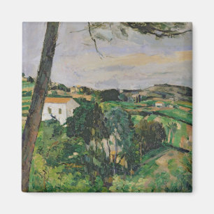 Landschaft Pauls Cezanne   mit rotem Dach oder der Magnet