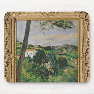 Landschaft Pauls Cezanne   mit rotem Dach oder der Mousepad
