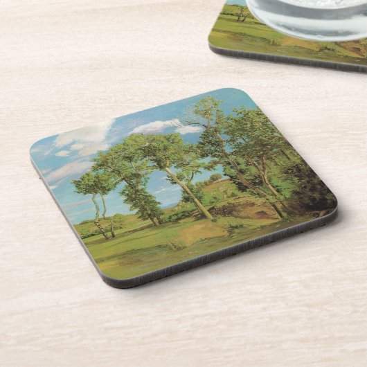 Landschaft Paysage Frederic Bazille Impressionist Getränkeuntersetzer (Linke Seite)