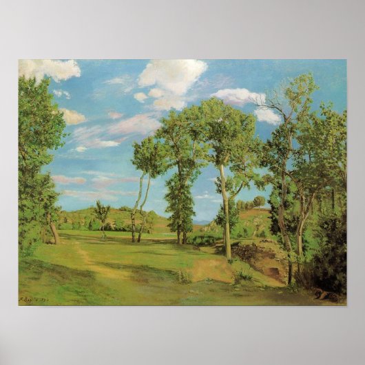 Landschaft Paysage Frederic Bazille Impressionist Poster (Vorne)