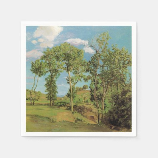 Landschaft Paysage Frederic Bazille Impressionist Serviette (Vorderseite)