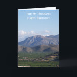 Landschaft Personalisierter Husband Geburtstag Karte<br><div class="desc">Grußkarte Bergwelt Ehemann Geburtstagskarte. Passen Sie diese Geburtstagskarte mit jedem beliebigen Text an und lassen Sie sie dann ausdrucken und an Sie senden oder laden Sie sie sofort auf Ihr Mobiltelefon herunter. Wenn Sie Hilfe bei der Anpassung benötigen, kontaktieren Sie uns über den Link auf dieser Seite. Landschaftsfotografie personalisierter Ehemann...</div>