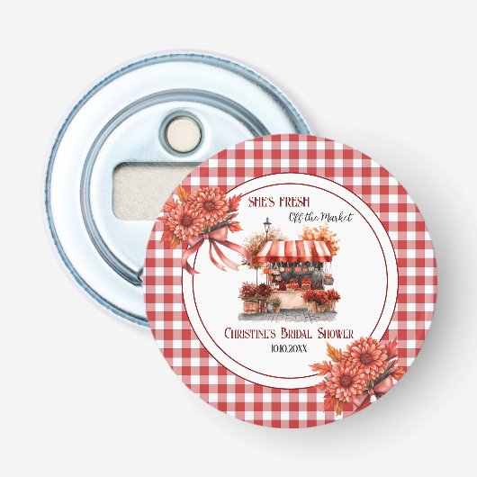 Landschaft Picnic Gingham Brautparty Gefallen Flaschenöffner (Vorderseite)