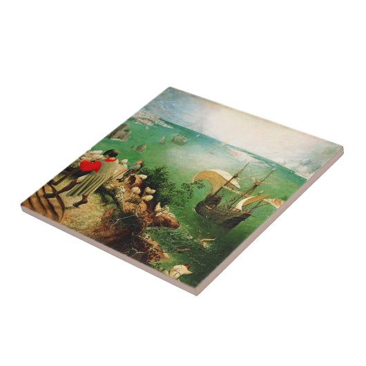 Landschaft Pieter Bruegel mit dem Fall von Ikarus Fliese (Seite)