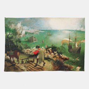 Landschaft Pieter Bruegel mit dem Fall von Ikarus Geschirrtuch