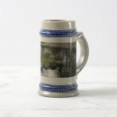 Landschaft & Pool Grau/Blau 22 oz Stein Bierglas (VorderseiteRechts)