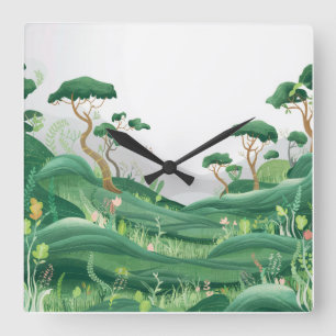 Landschaft Quadratische Wanduhr