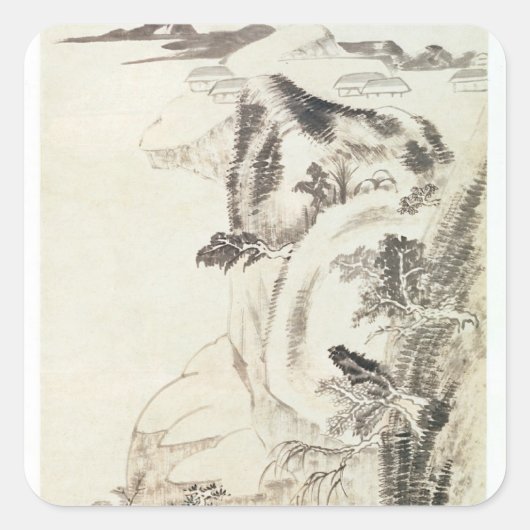 Landschaft Quadratischer Aufkleber (Vorderseite)