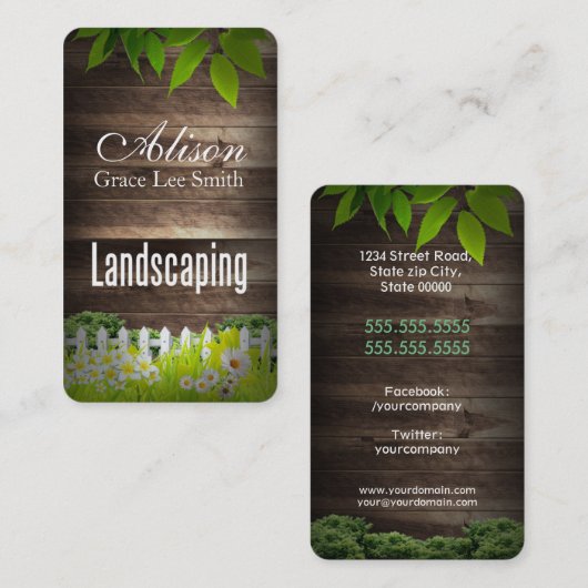 Landschaft / Rasendienste / Gärtner Visitenkarte (Vorne/Hinten)