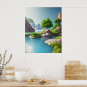 Landschaft realistisch und natürlich poster (Küche)