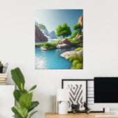 Landschaft realistisch und natürlich poster (Heimbüro)