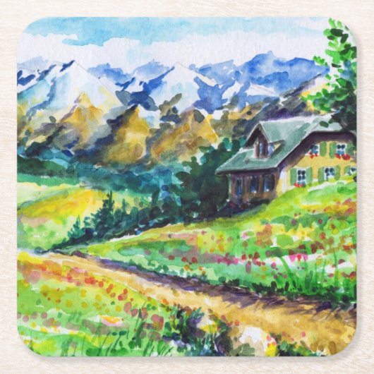 Landschaft Rechteckiger Pappuntersetzer (Vorderseite)
