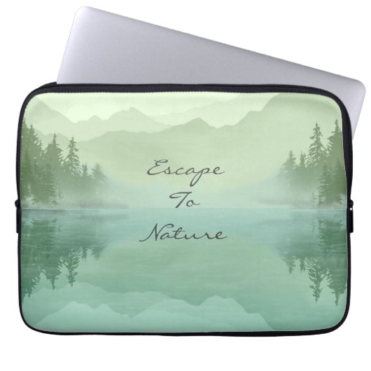 Landschaft Reflection Lake Tree Grün Motivierend Laptopschutzhülle (Vorderseite)