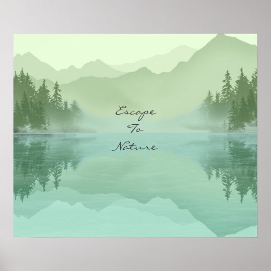 Landschaft Reflection Lake Tree Grün Motivierend Poster (Vorne)