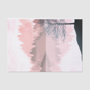 Landschaft Reflektion Bäume Roter Herbst Seidenpapier