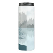 Landschaft Reflektion Treppensee Grün Thermosbecher (Rückseite)