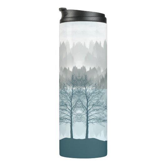 Landschaft Reflektion Treppensee Grün Thermosbecher (Nach rechts gedreht)