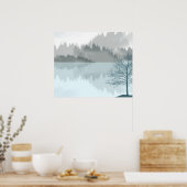 Landschaft Reflektion Treppensee Grünes Poster (Küche)