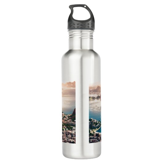Landschaft Rio de Janeiro Edelstahlflasche (Rückseite)