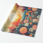 Landschaft Rot-Weiß-Pappsonne Geschenkpapier (Ungerollt)