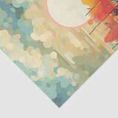 Landschaft Rot-Weiß-Pappsonne Seidenpapier (Ausschnitt)