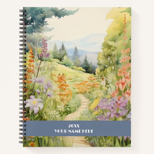 Landschaft Ruhiger Weg durch Wald Notizblock (Vorderseite)